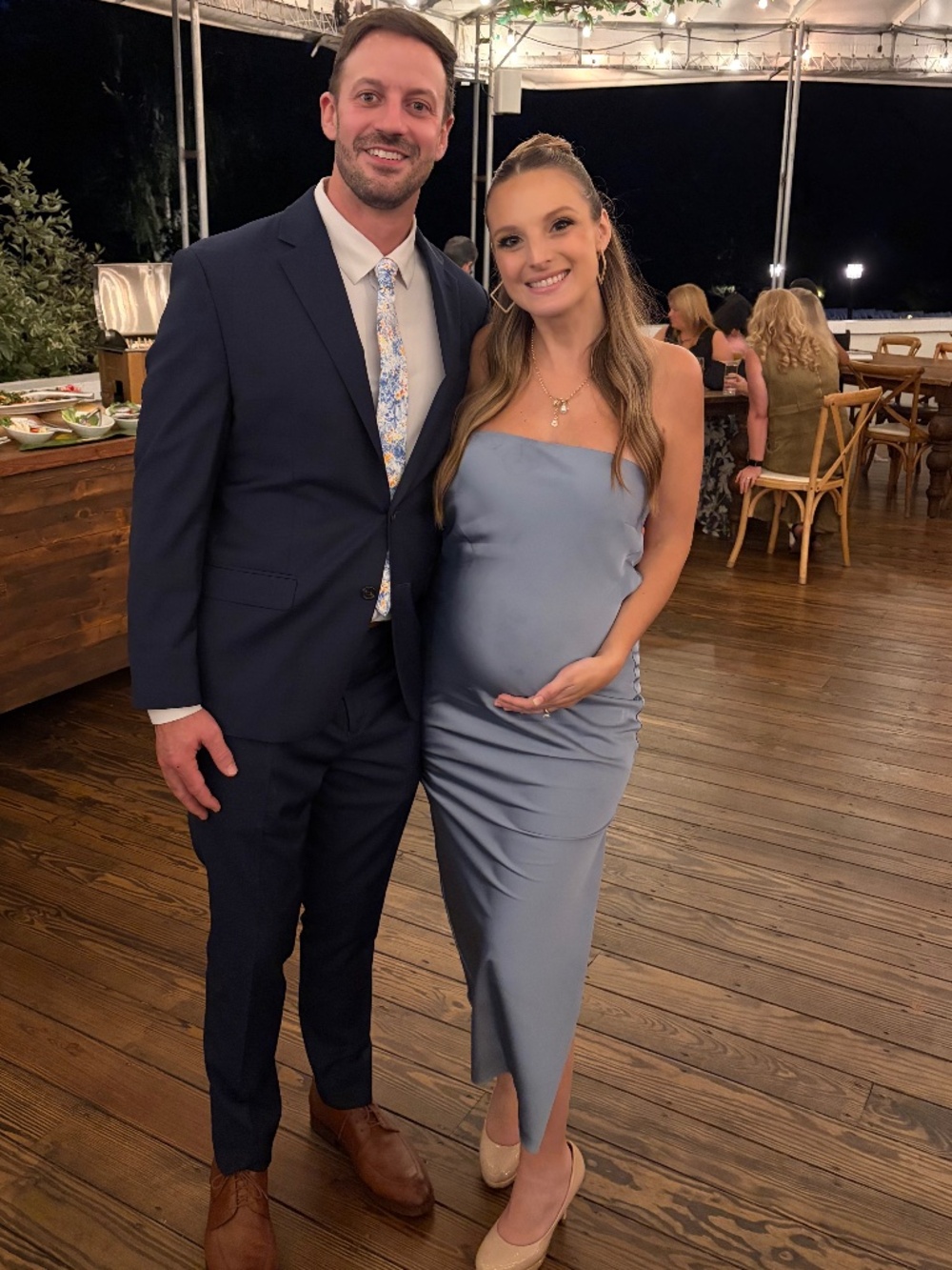 Birdy Grey Isla Matte Satin Dusty Blue Dress